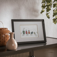 Framed Poster, Black Frame, Made in Australia, Characters Grey