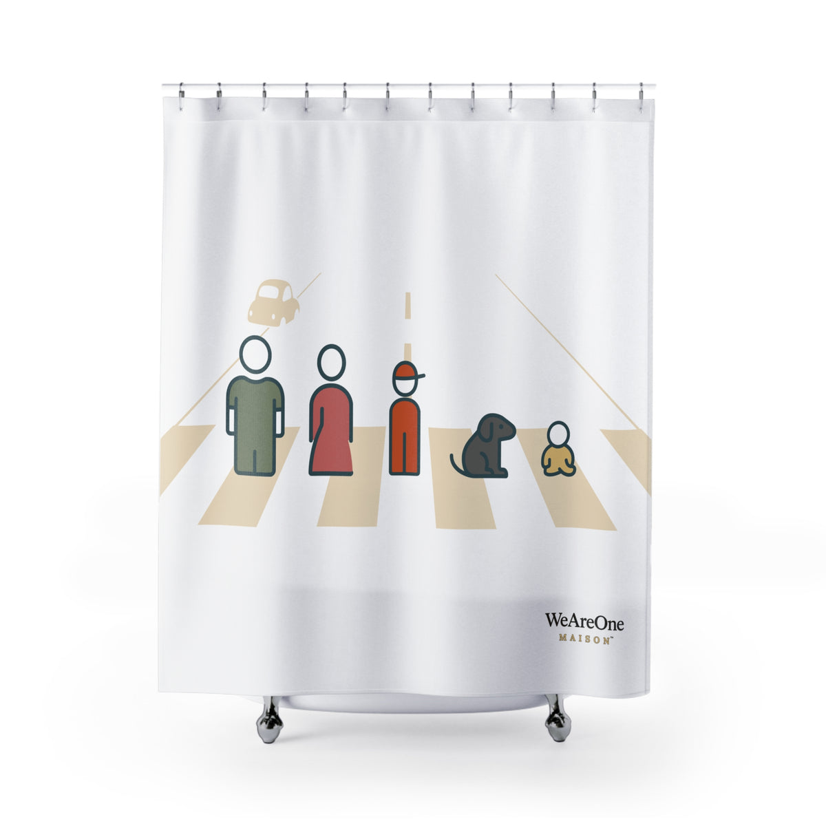 Shower Curtain, Characters Cream