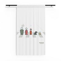 Sheer Window Curtain, Characters Grey