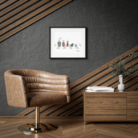 Framed Poster, Matte, Made in Australia, Characters Grey