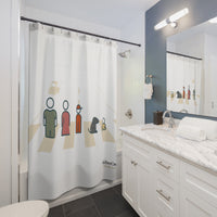 Shower Curtain, Characters Cream